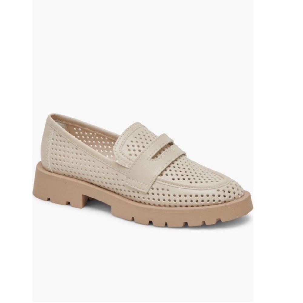 Dolce Vita Ersula Perforated Loafers Ivory Size 7 NWT
